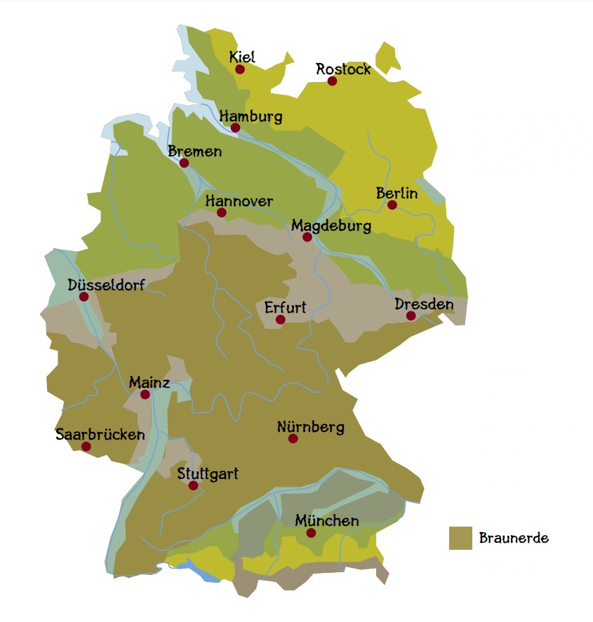 Deutschlandkerte mit Bodentypen